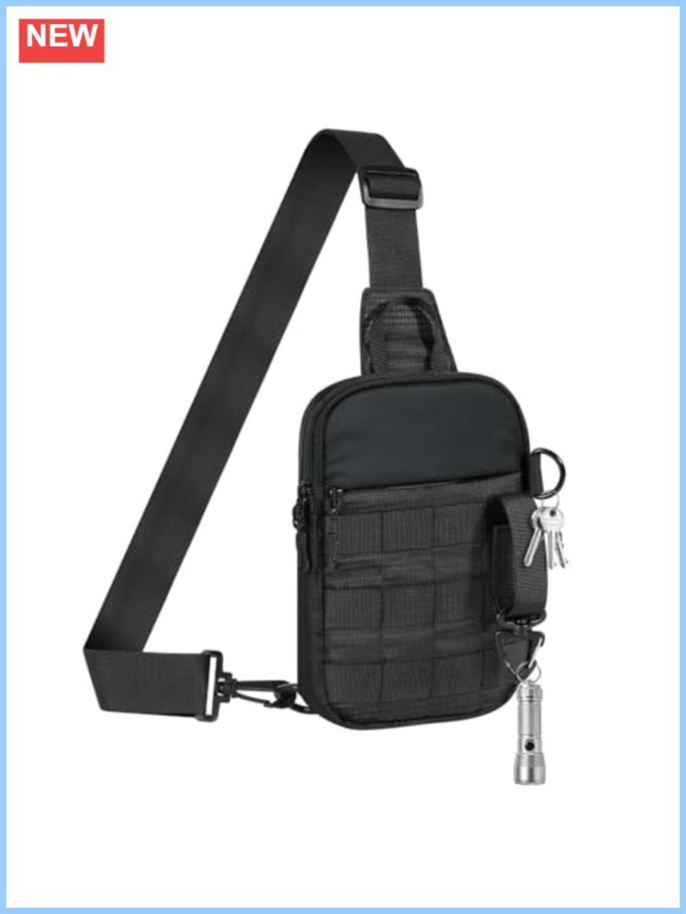 Small Sling Bag RFID-Blocking Card Slots Water-Resistant Tactical Crossbody